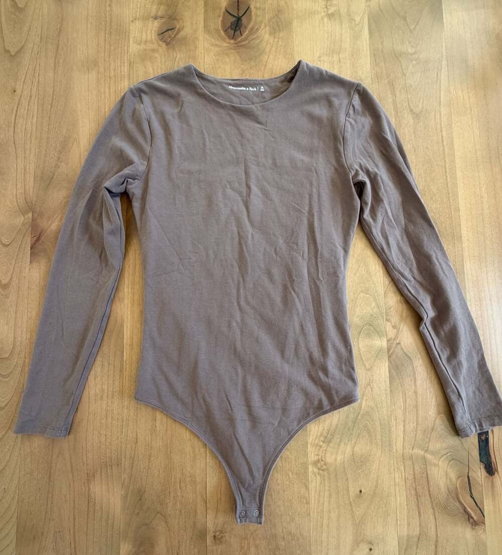 Abercrombie & Fitch Long Sleeve Bodysuit Size M Brown